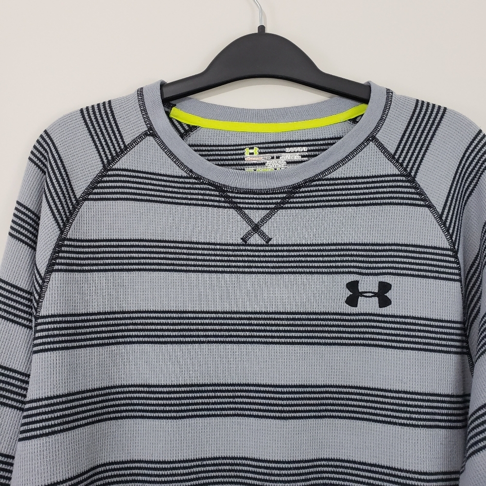 Under Armour Men's Catalyst Thermal Gray & Black Long Sleeve Shirt Size Large